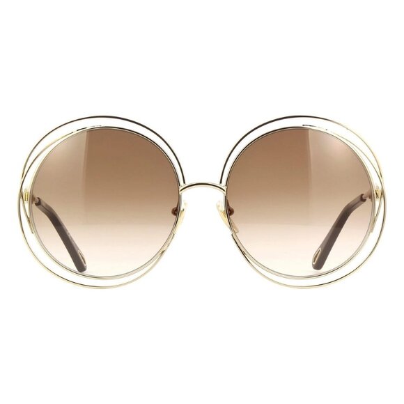 New CHLOE Gold Round CH0045S 001 Sunglasses Women - Picture 2 of 4